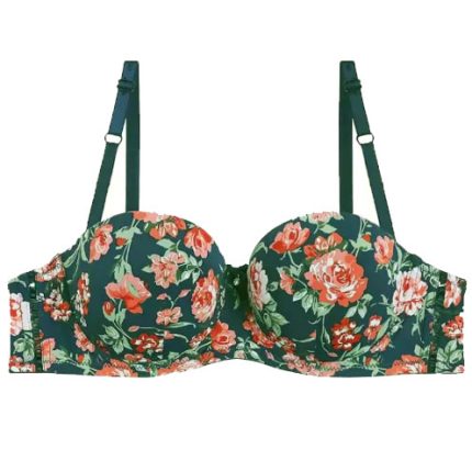 New Arrival Comfortable Flower print wire Bra Thin padded