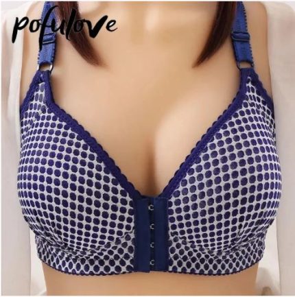 POLKA DOT FRONT OPEN PADDED BRA (WIRELESS)