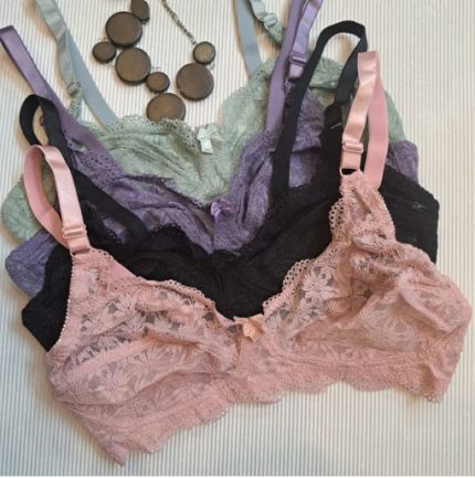 Galaxy Soft Net Bra Without Ring with Flower Lace