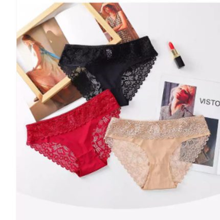 Half net cotton panties Pack of 3