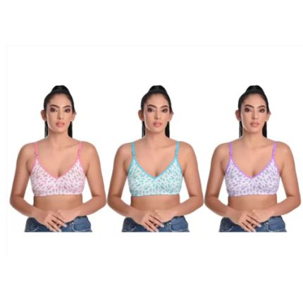 PRINTED MADAM COTTON BRA (PACK OF 3)