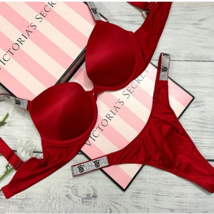 Victoria Secret Bombshell Shine Strap Pushup Padded Wire Set